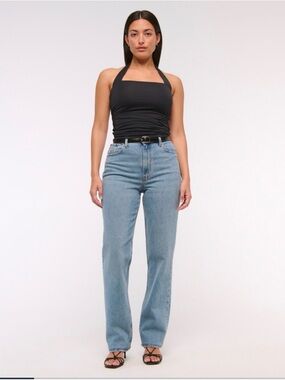 Abercrombie & Fitch Curve Love Ultra High Rise 90s Straight Jean